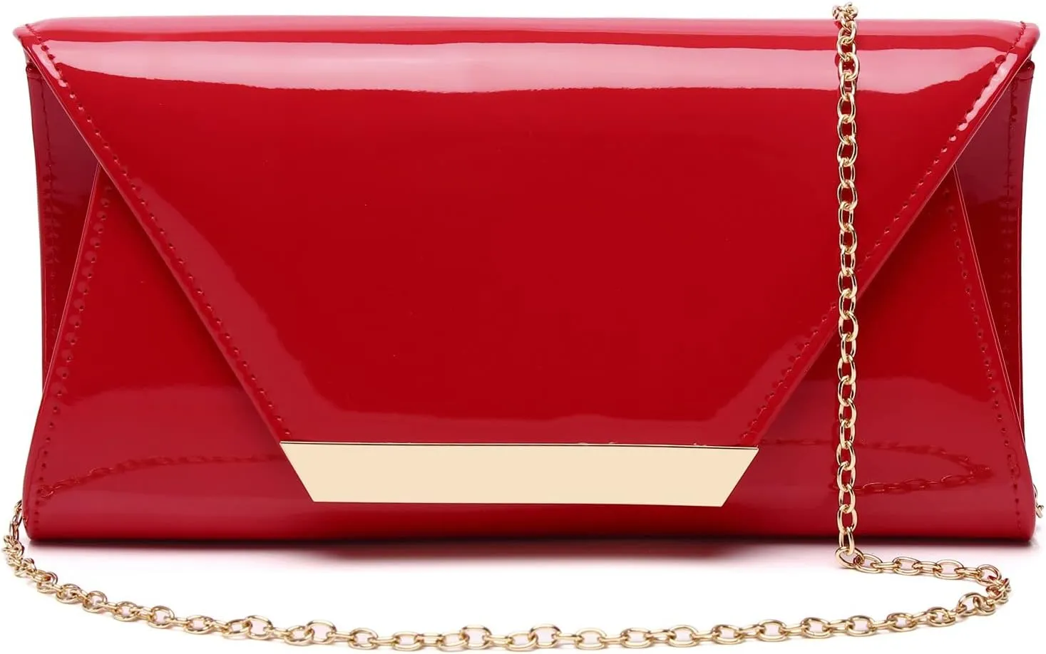 Patent Leather Envelope Clutch Womens Evening Handbag Stylish Shoulder Bag Purse for Christmas Wedding Party Prom