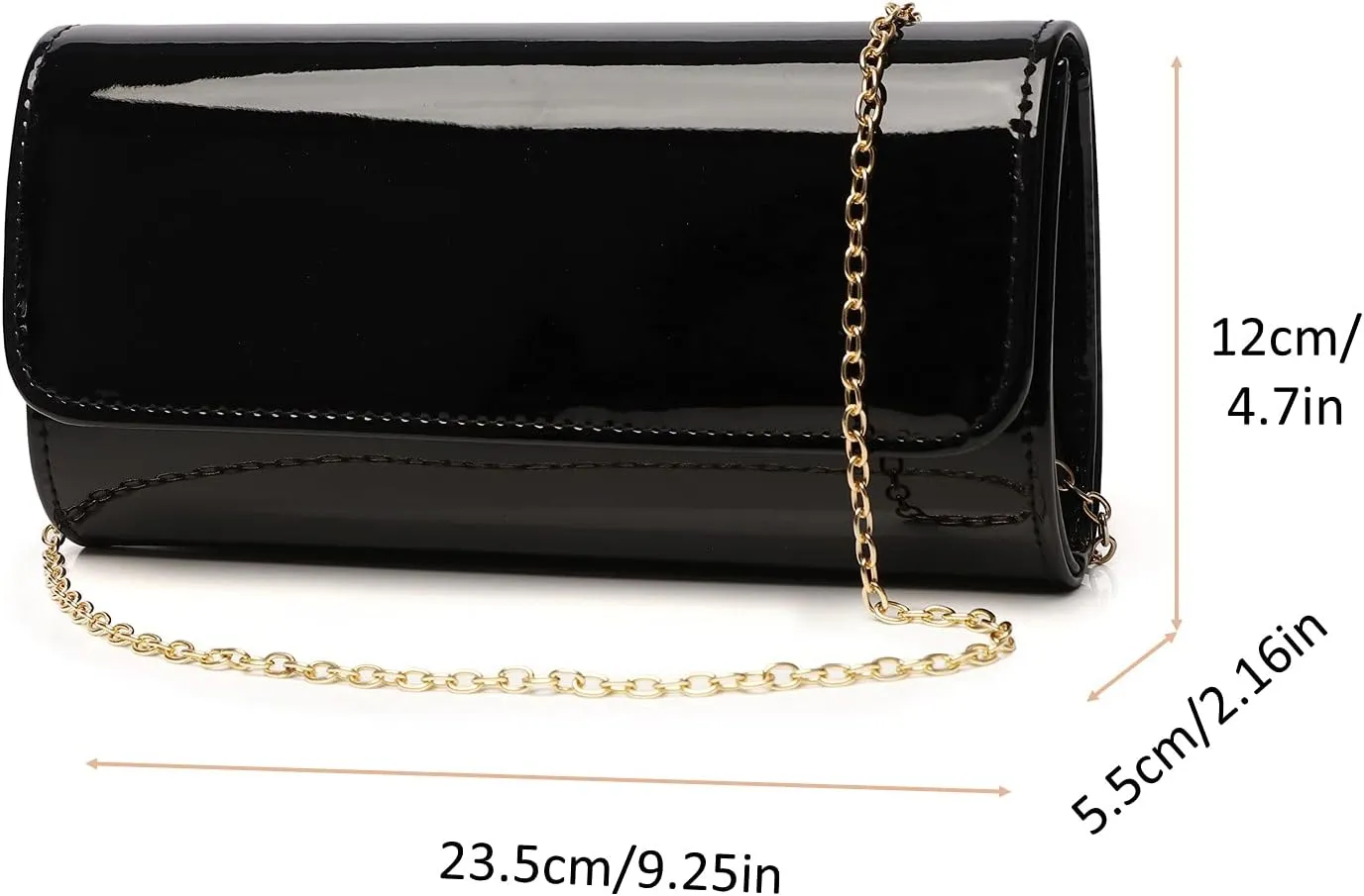 Patent Leather Envelope Clutch Womens Evening Handbag Stylish Shoulder Bag Purse for Christmas Wedding Party Prom