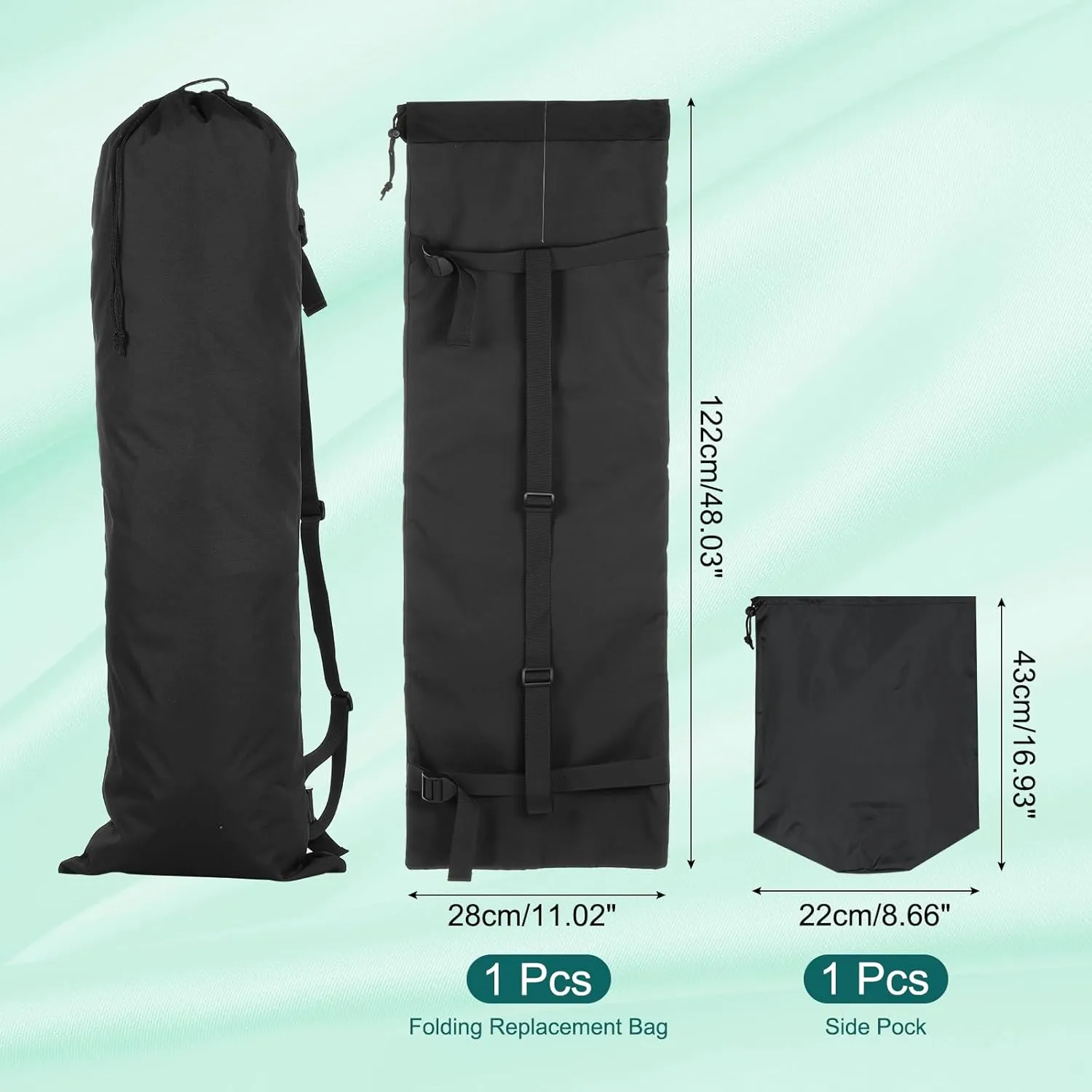 PATIKIL Foldable Camp Chair Replacement Bag, Camping Chairs Folding Chair Carry Bag with Adjustable Shoulder Straps for Outdoor Camping Fishing Storage, Black