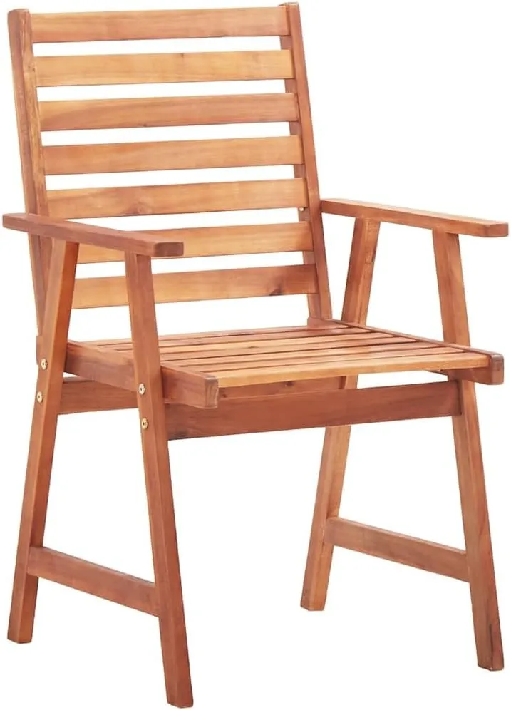 Patio Dining Chairs 2 Pack with Cushions Solid Acacia Wood Outdoor Furniture Set for Garden Terrace Backyard, Weather-Resistant Oil Finish & Slatted Design (Anthracite)