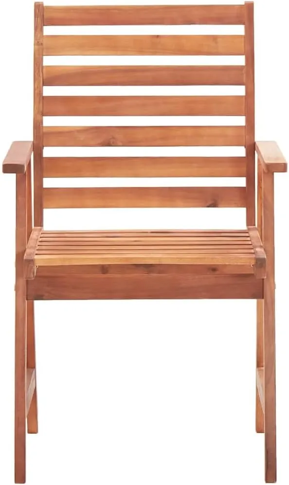 Patio Dining Chairs 2 Pack with Cushions Solid Acacia Wood Outdoor Furniture Set for Garden Terrace Backyard, Weather-Resistant Oil Finish & Slatted Design (Anthracite)