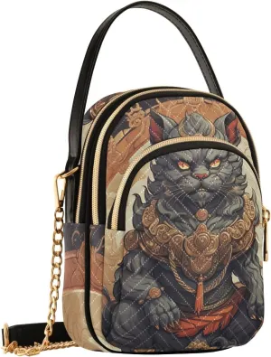 Pattern Oriental Monster Crossbody Shoulder Bags for Women, Compact Fashion Sling Bag with Chain Strap Top handle for Evening Party Dating Travel