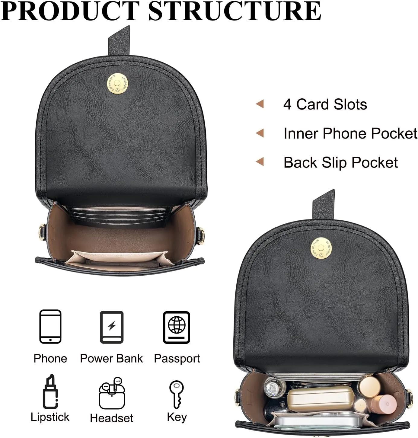 Peacocktion Trendy Small Crossbody Bags for Women, Leather Cell Phone Purse Travel Cross Body Purses with Card Slot