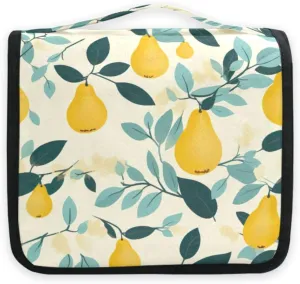 Pear Travel Toiletry Bag with Hanging Hook Foldable Makeup Bag Waterproof Cosmetic Bag for Shampoos Women Shower