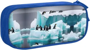 Penguins On The Iceberg Pencil Case Large Capacity Pencil Pouch Pen Bag, Stationery Pouch Pen Case for Office