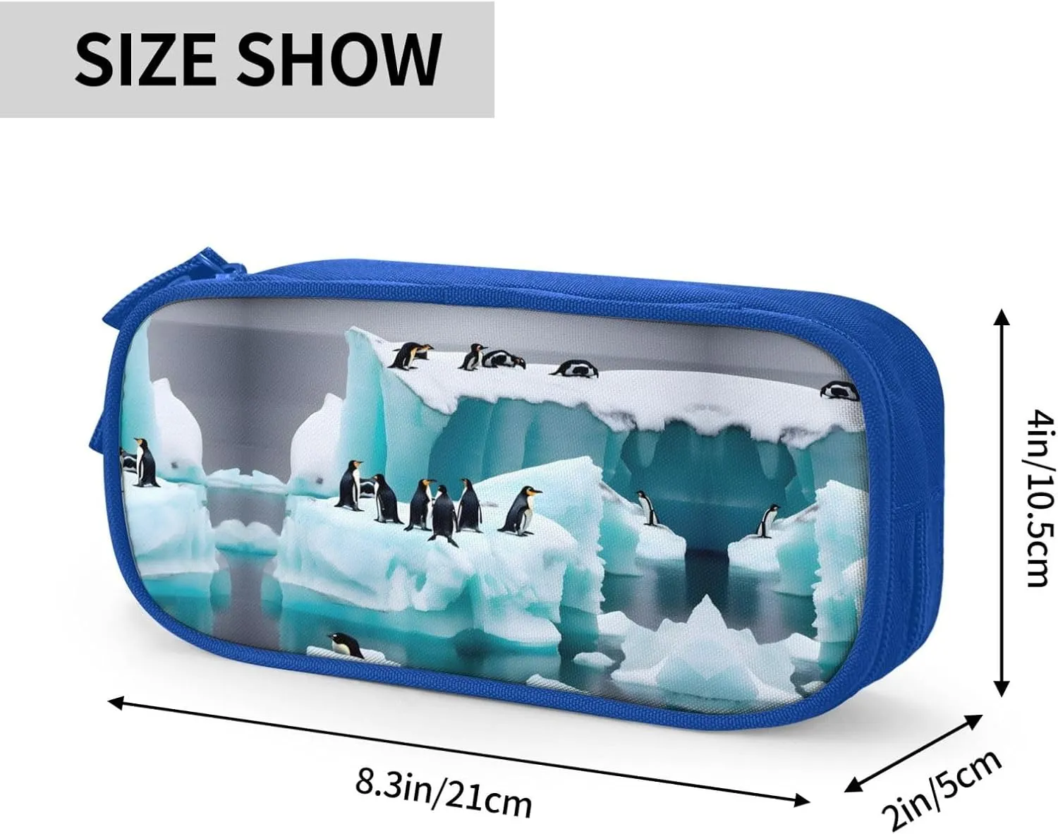 Penguins On The Iceberg Pencil Case Large Capacity Pencil Pouch Pen Bag, Stationery Pouch Pen Case for Office