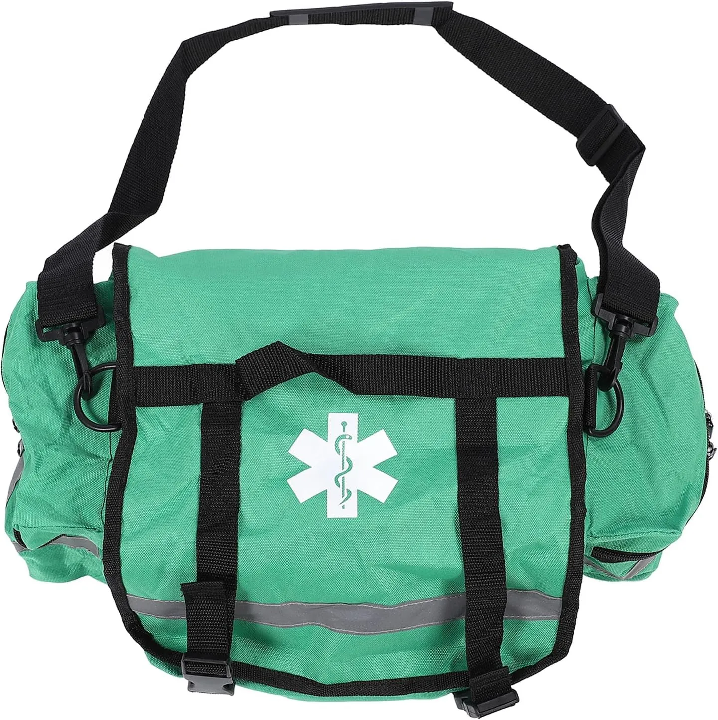 PerGar First Aid Kit, First Responder Emergency Response Kit, Large Capacity Emergency Bag With Adjustable Shoulder Strap Reflective Strip for Hiking, Camping and Home