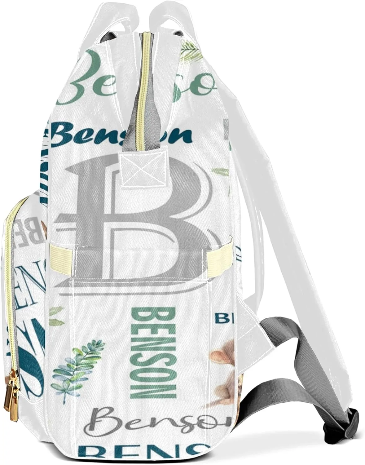 Personalized Diaper Backpack with Name, Custom Monkey Baby Backpack Diaper Bag, Boy Girl Multifunctional Mommy Bag