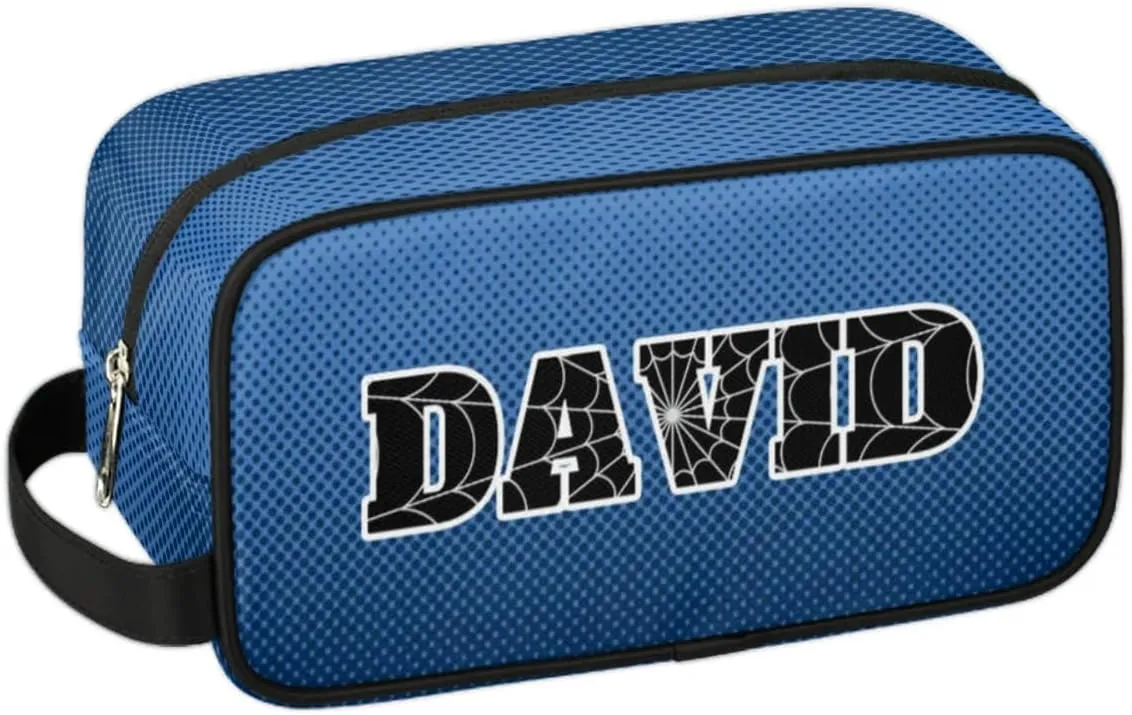 Personalized Gift Travel Makeup Bag Cosmetic Bag for Man Boy, Custom Shaving Bag Make Up Bag Organizer Toiletry Bag Christmas Birthday Gift for Boys Web Swinging Spider
