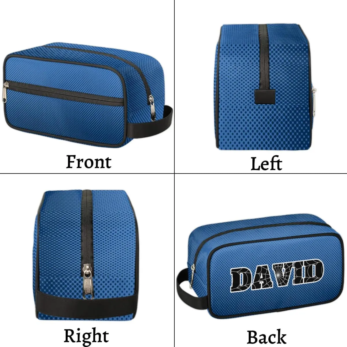 Personalized Gift Travel Makeup Bag Cosmetic Bag for Man Boy, Custom Shaving Bag Make Up Bag Organizer Toiletry Bag Christmas Birthday Gift for Boys Web Swinging Spider