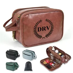 Personalized Toiletry Bag for Men Handcrafted, Custom Leather Dopp Kit for Men, Personalized Gifts for Men, Father, Husband, Boyfriend, Groomsmen, Best Man Gifts, Shaving Bag Cosmetic Bag