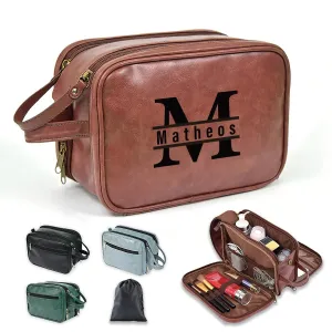 Personalized Toiletry Bag for Men Handcrafted, Custom Leather Dopp Kit for Men, Personalized Gifts for Men, Father, Husband, Boyfriend, Groomsmen, Best Man Gifts, Shaving Bag Cosmetic Bag