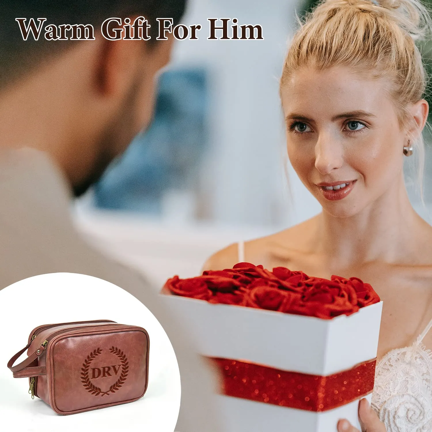Personalized Toiletry Bag for Men Handcrafted, Custom Leather Dopp Kit for Men, Personalized Gifts for Men, Father, Husband, Boyfriend, Groomsmen, Best Man Gifts, Shaving Bag Cosmetic Bag