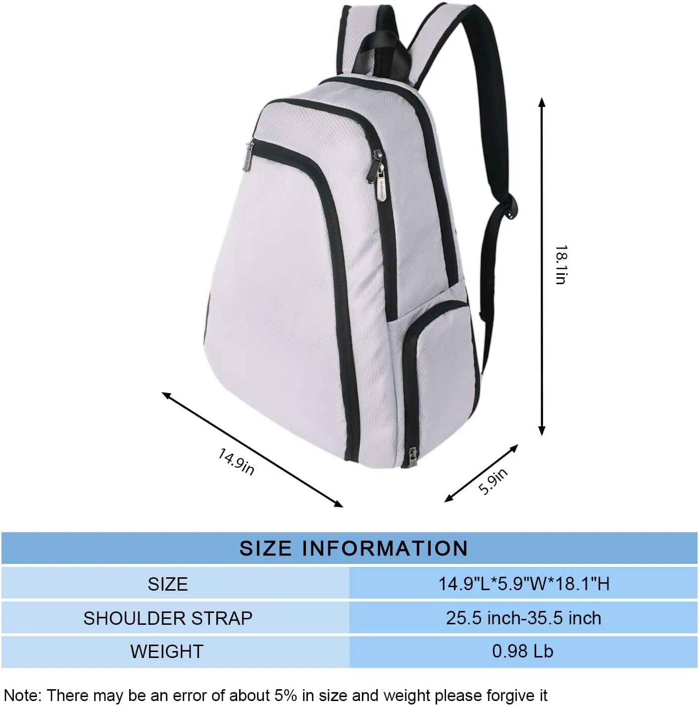 Pickleball Bag Pickleball Paddle Bag, Large Pickleball Bags for Women Men, Multifunctional Adjustable Waterproof Pickleball Backpack
