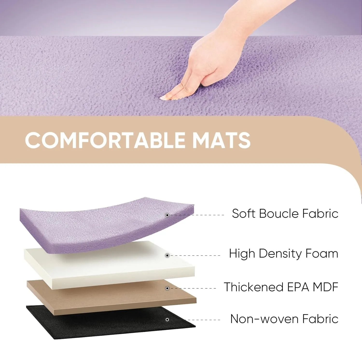 PINPLUS Folding Storage Ottoman Bench, Sherpa Ottoman with Storage, Large Long Shoes Bench Toys Chest with Lid, Footrest for Living Room, Entryway, Purple 43'' x 15'' x 15''