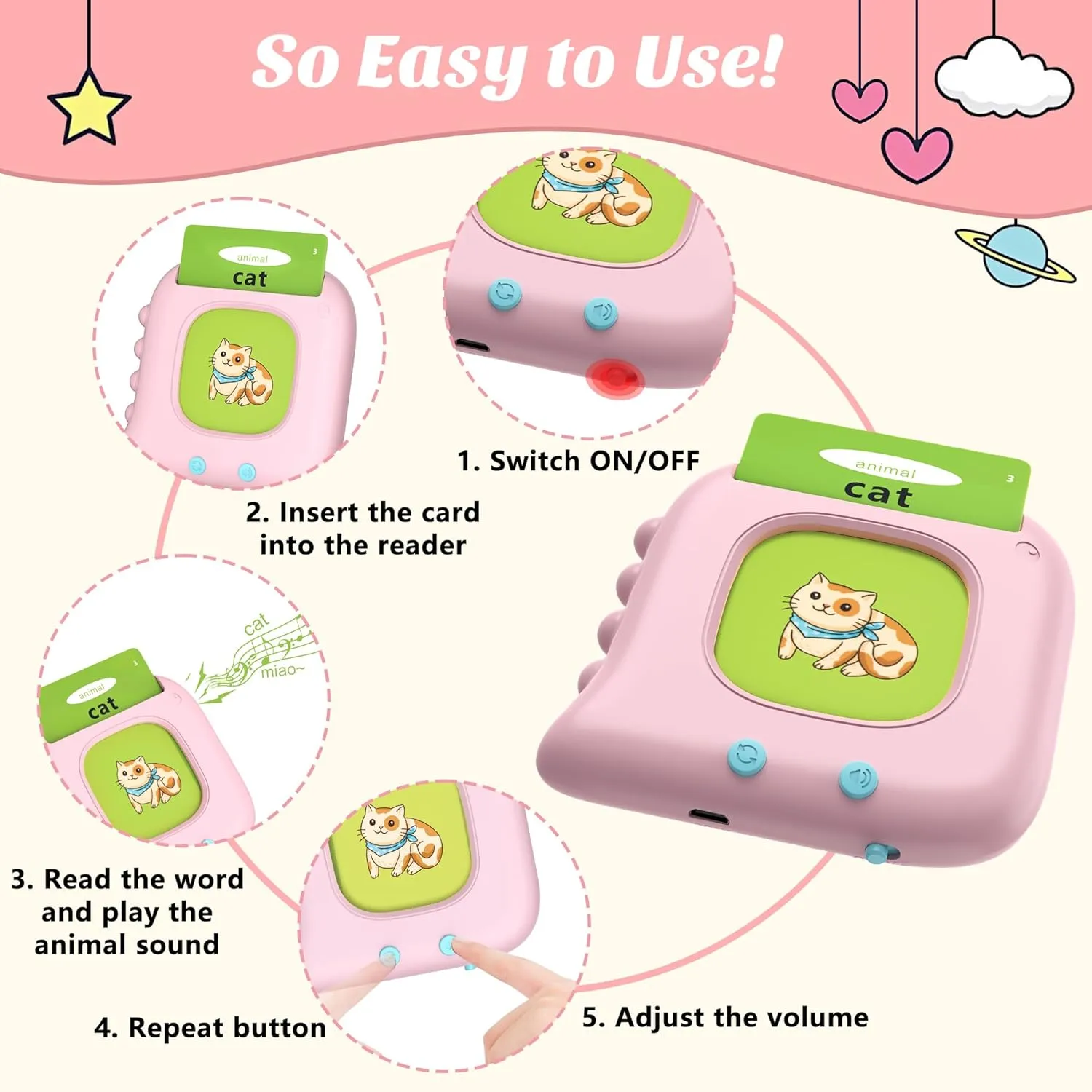 Pocket Speech Therapy Materials for Toddler 1-6, 510 Sight Words Talking Flash Cards, Autism Sensory Toys Montessori Learning Resources Kindergarten Preschool Educational Toys, Birthday Gift for Girls