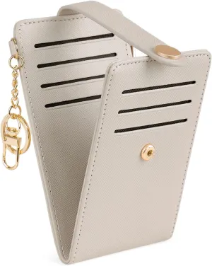 POIUGOYA Slim Wallet for Women,RFID Blocking Bifold Credit Card Holder with Zipper Coin Pocket,ID Window,Keychain