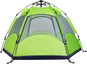 Pop-up Tent 3-4 Person Hiking Tent, Double-Deck 2 Door Hydraulic Automatic Tent, Waterproof Windproof Backpacking Tent, Family Outdoor Activities