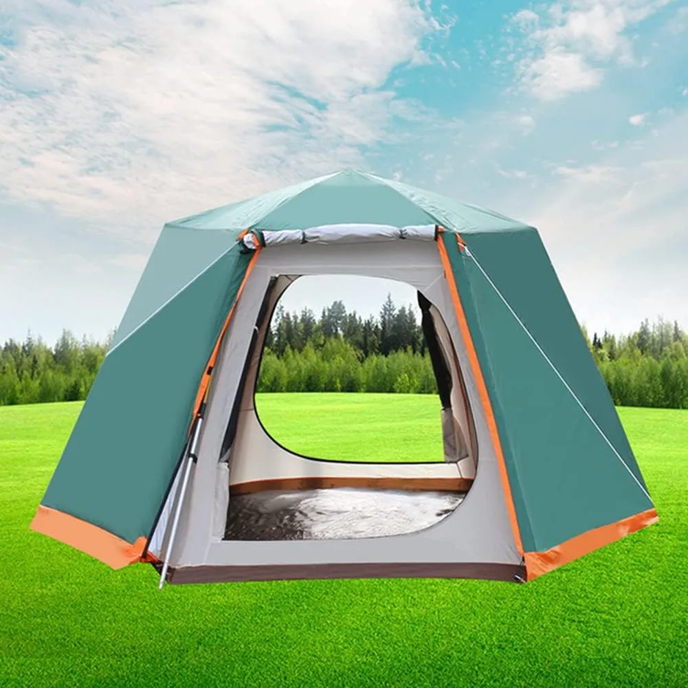 Pop Up Tent 3-8 Person Beach Tent Sun Shelter Outdoor Camping Family Tent Instant Tent Easy Set Up for Outdoor Hiking Fishing (Brown 5) (Green 5)