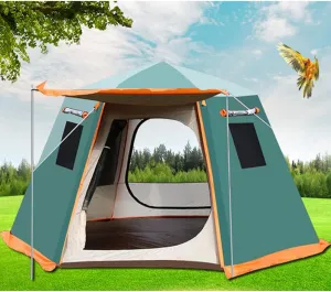 Pop Up Tent 3-8 Person Beach Tent Sun Shelter Outdoor Camping Family Tent Instant Tent Easy Set Up for Outdoor Hiking Fishing (Brown 5) (Green 5)