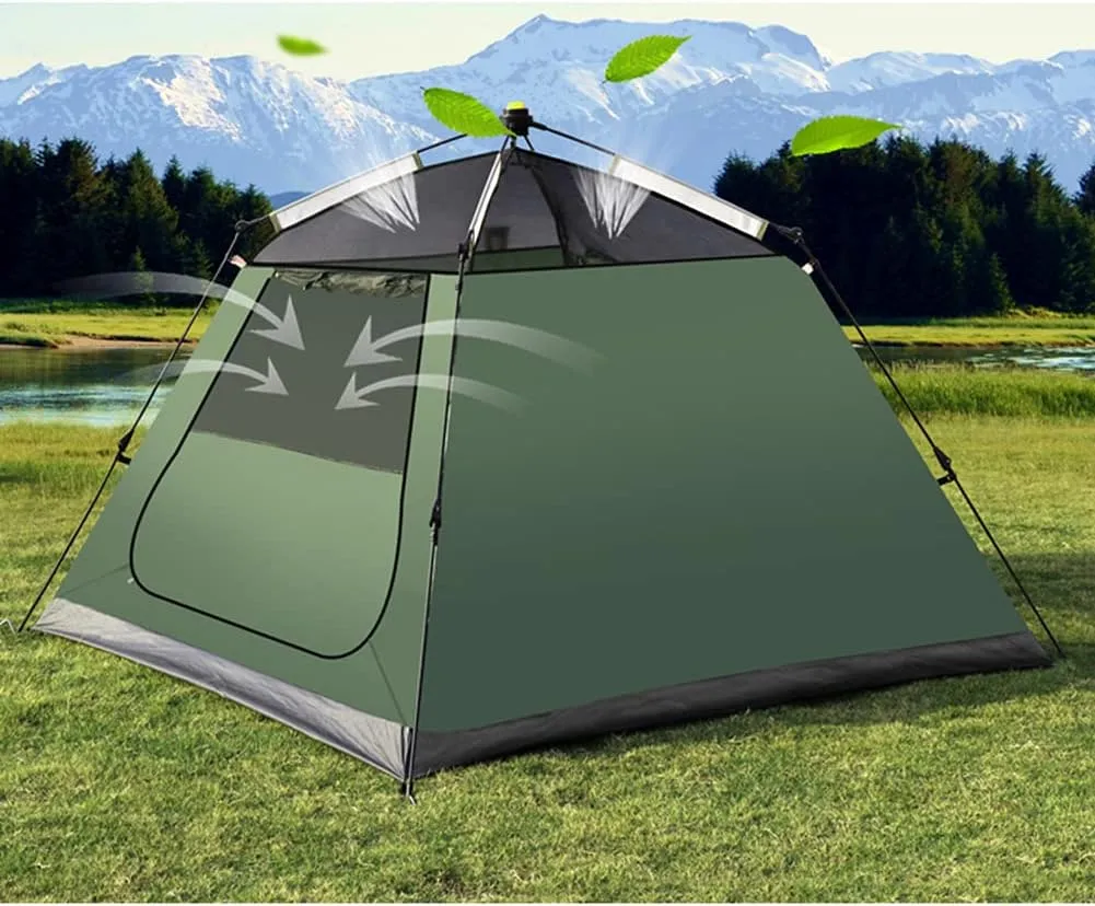 Pop Up Tent Family Camping Tent 3-4 Person Portable Tent Automatic Tent for Camping Hiking Mountaineering, Blue