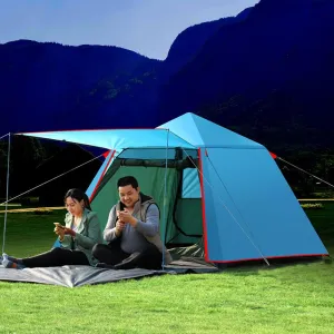 Pop Up Tent Family Camping Tent 3-4 Person Portable Tent Automatic Tent for Camping Hiking Mountaineering, Blue