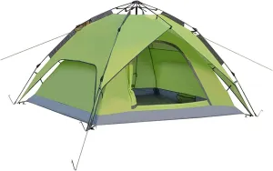 Pop Up Tent Family Camping Tent 3-4 Person Tent Portable Instant Tent Profession Automatic Tent Waterproof Windproof Sun Shelters for Outddor Camping Hiking Mountaineering,Green