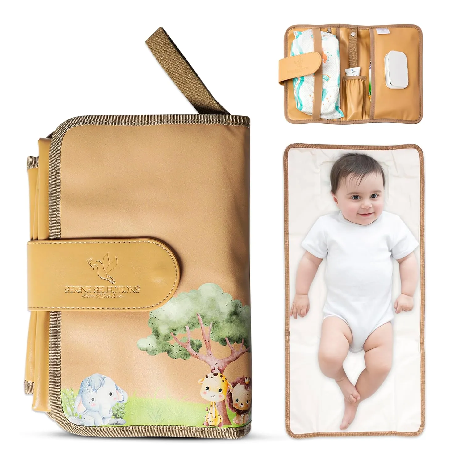 Portable Baby Diaper Changing Pad – Waterproof, Lightweight & Foldable with Built-in Pillow | Perfect Travel Changing Mat for Baby Diaper Bag | Easy-to-Clean Portable Changing Station for On-The-Go