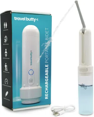 Portable Bidet for Travel - 3 Pressure Settings, USB Rechargeable, Adjustable Nozzle, Lightweight & Compact Design for Personal Hygiene Care – Ideal for Men, Women and Babies