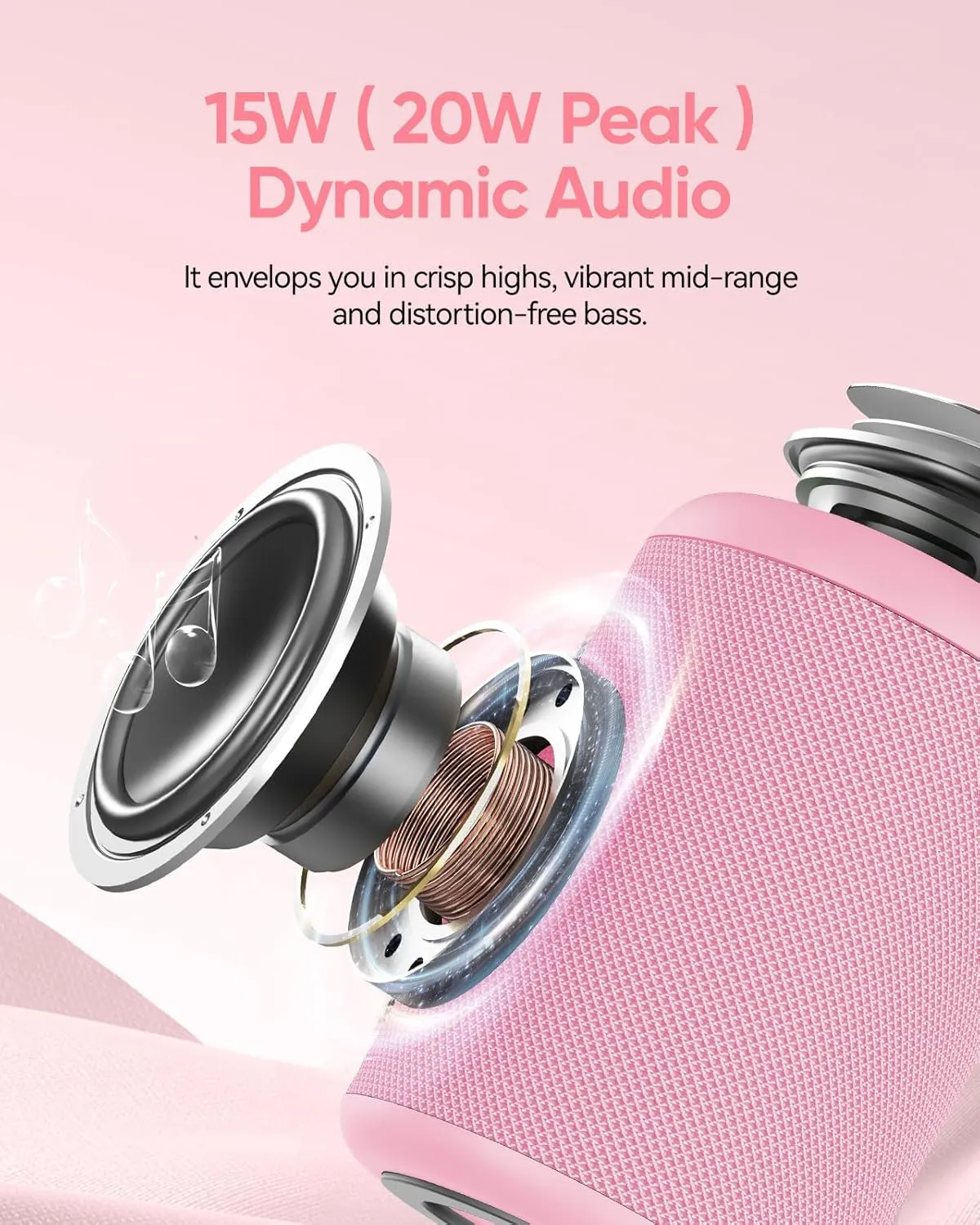 Portable Bluetooth Speaker with Lights, Powerful Crystal Clear Sound,IPX5 Waterproof, All Day Playtime, AUX&TF-Card Input, Bluetooth 5.3, TWS Paring, Small Wireless Speaker for Outdoor, Gift Ideas