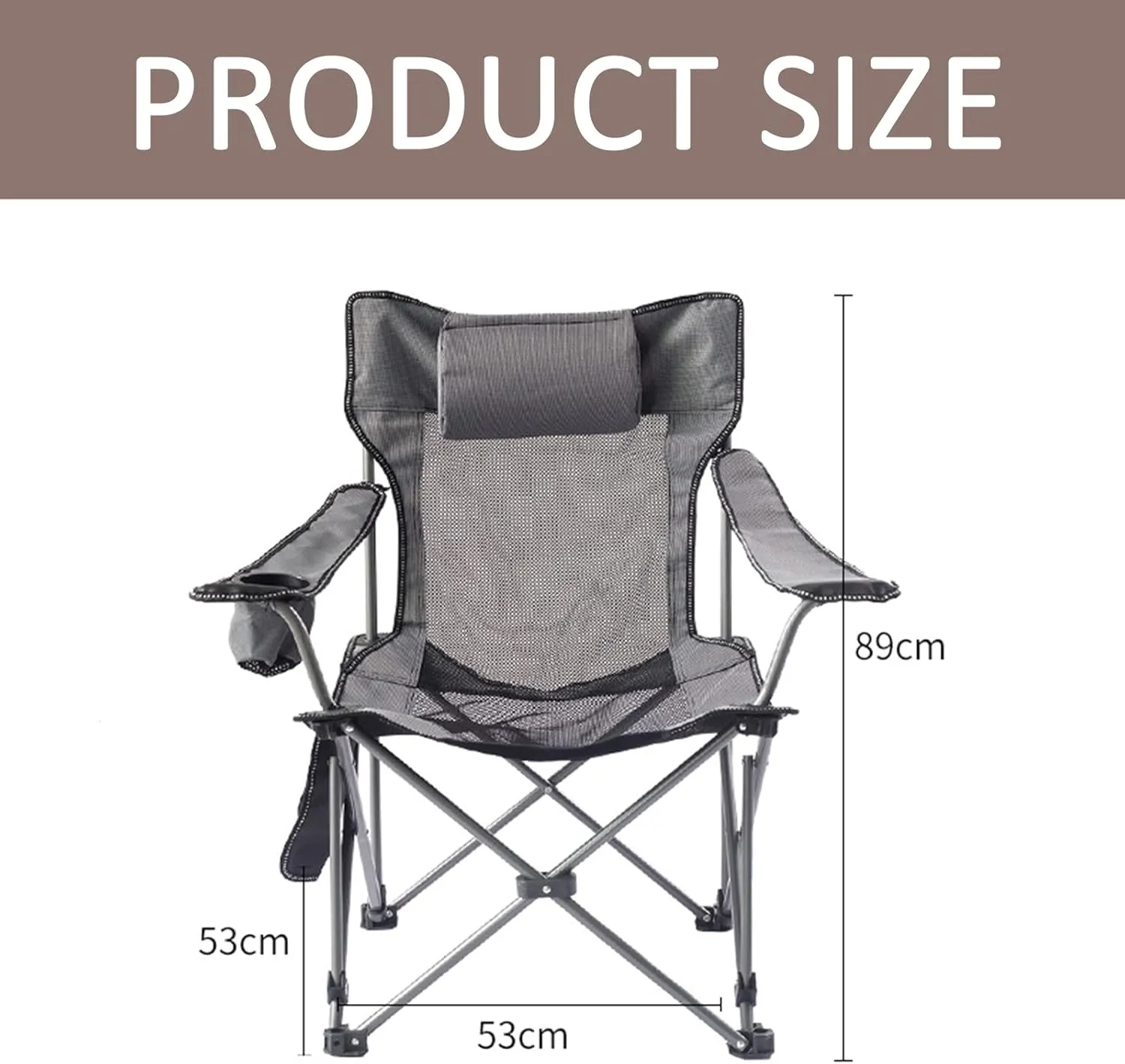 Portable Chairs for Adults 120kg Beach Chairs High Off Ground Reclining, Folding Camping Chair with Carrying Bag,E