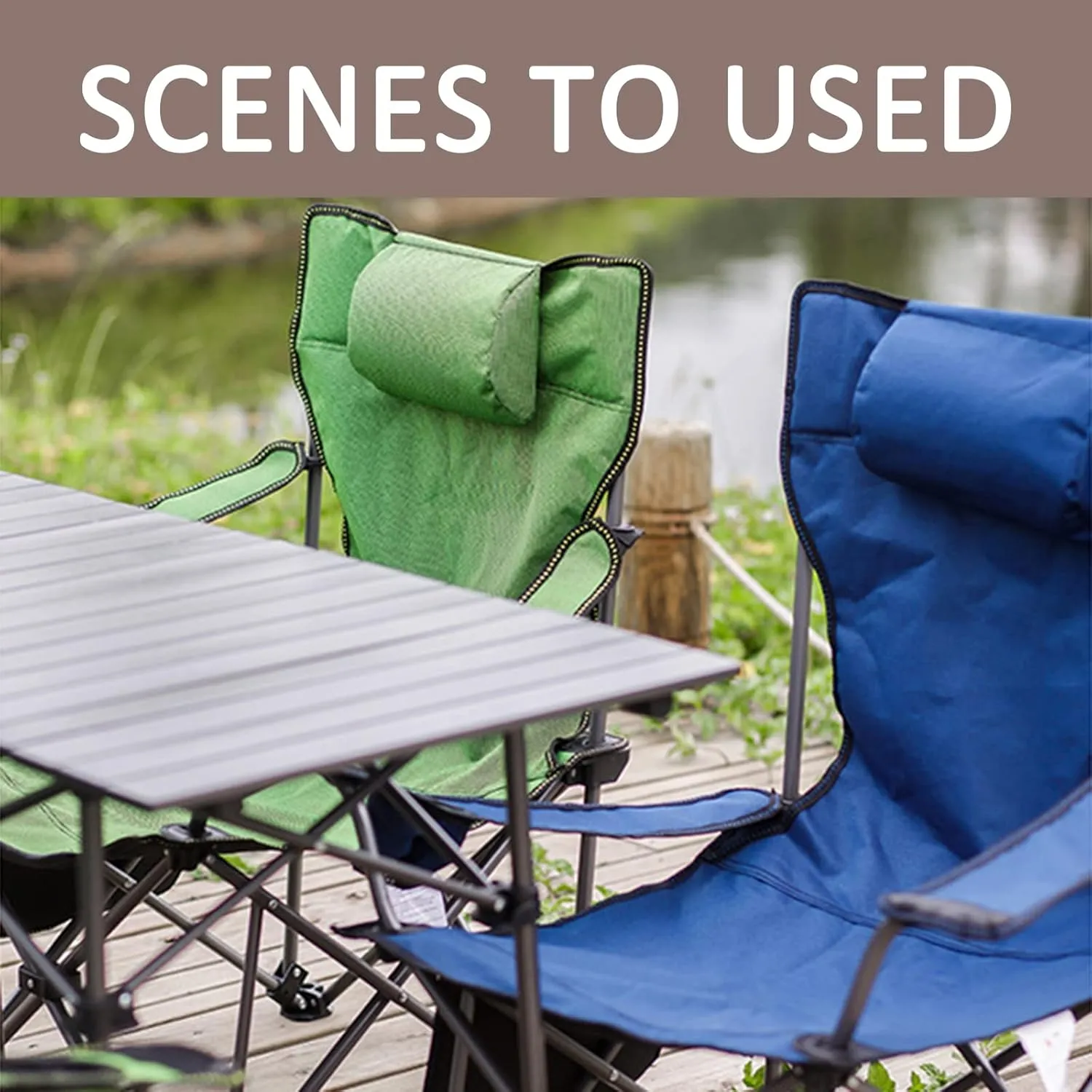 Portable Chairs for Adults 120kg Beach Chairs High Off Ground Reclining, Folding Camping Chair with Carrying Bag,E