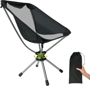 Portable Folding Camping Chair,Lightweight Aluminium Alloy Chair Nylon Chair Fabric,Suitable for Outdoor Camping,Beach,Picnic,Barbecue,Fishing,Climbing (Black-Mini)
