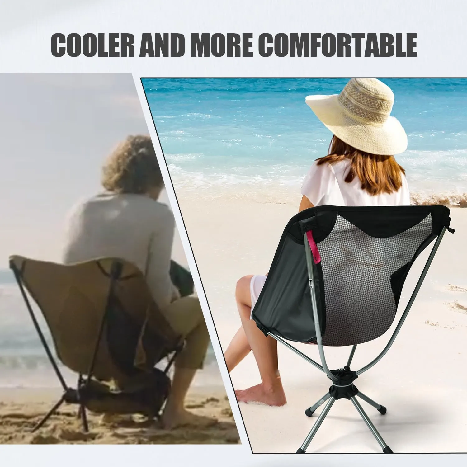 Portable Folding Camping Chair,Lightweight Aluminium Alloy Chair Nylon Chair Fabric,Suitable for Outdoor Camping,Beach,Picnic,Barbecue,Fishing,Climbing (Black-Mini)