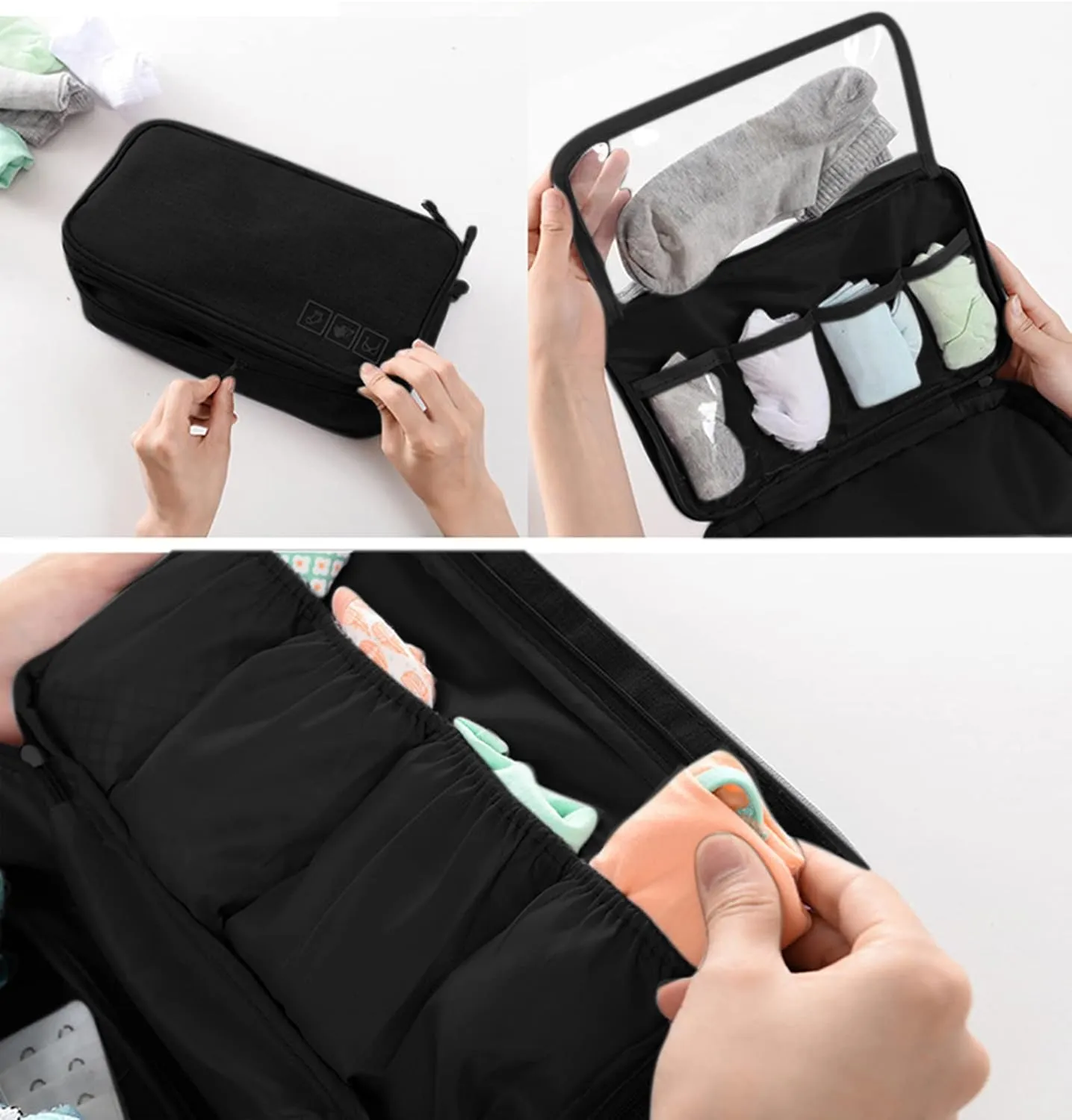 Portable Underwear Bra Storage Bag Waterproof Travel Organizers Multi-Layer Toiletry Packing Cube