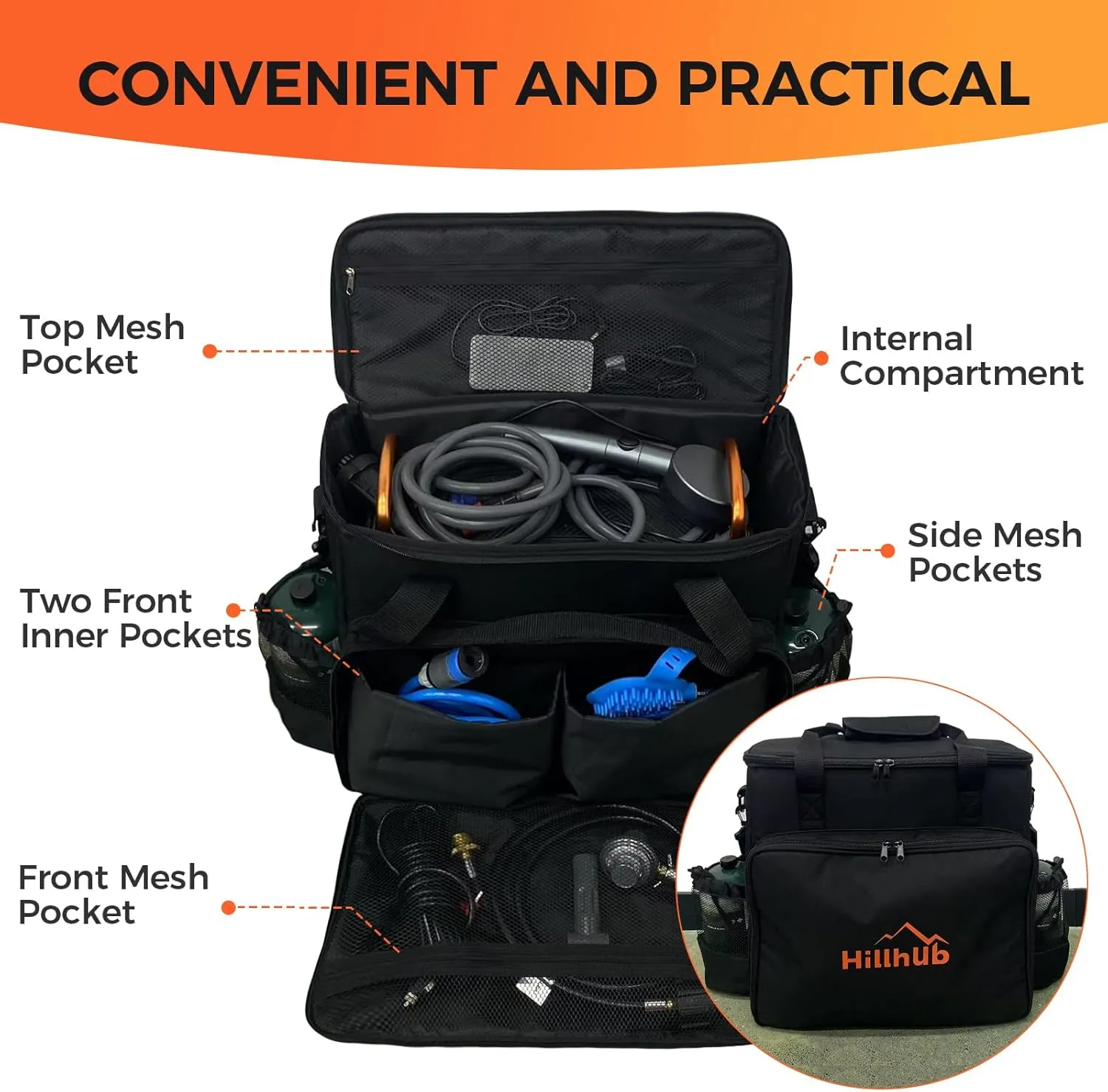 Portable Water Heater & Accessories Large Capacity Dustproof, Easy to Clean Waterproof Carry on Bag