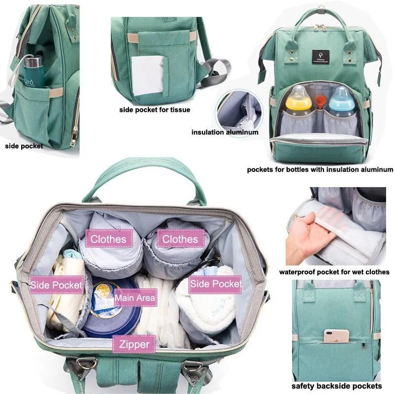 Premium Multi-Functional Diaper Backpack   USB Port