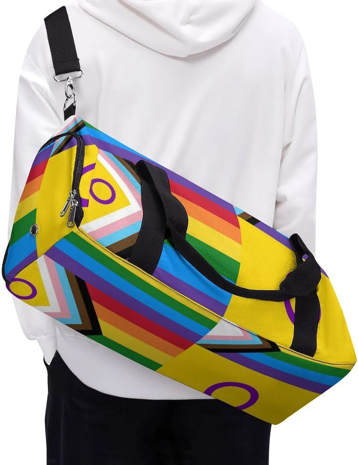 Psychedelic Sun Moon Stars Tie Dye Fitness Bag with Large Capacity Backpack And Waterproof Bag