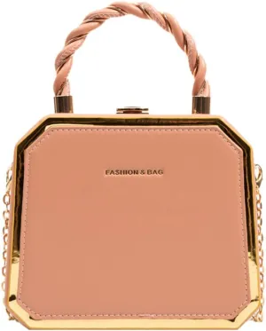 PU Leather Small Square Box Clutch Top Handle Crossbody Shoulder Purse Party Evening Bag for Women
