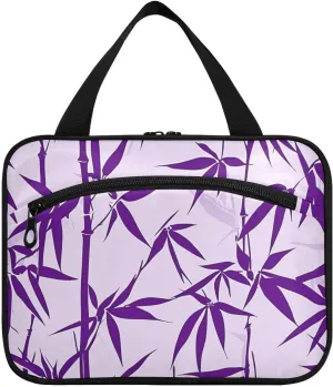 Purple hanging personal item travel bag with hook, designer expandable cosmetic bag for traveling women hotel bolso viajero para mujer M
