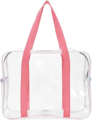 PVC Clear Toiletry Bag Travel Makeup Bag Large Capacity Handheld Storage Bag Portable Makeup Handbag Waterproof Toiletry Carry Pouch (L)
