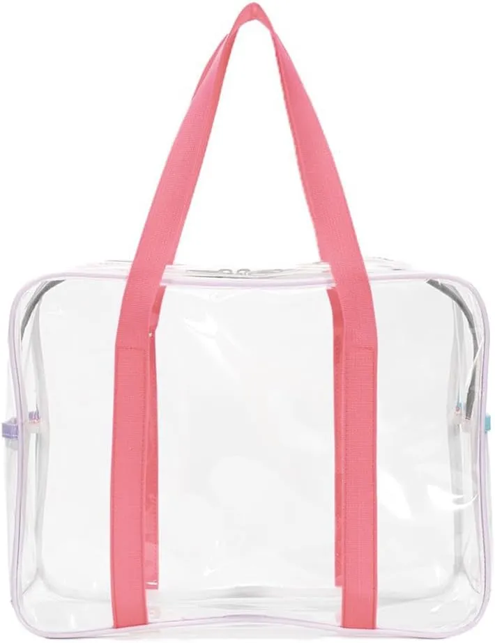 PVC Clear Toiletry Bag Travel Makeup Bag Large Capacity Handheld Storage Bag Portable Makeup Handbag Waterproof Toiletry Carry Pouch (L)