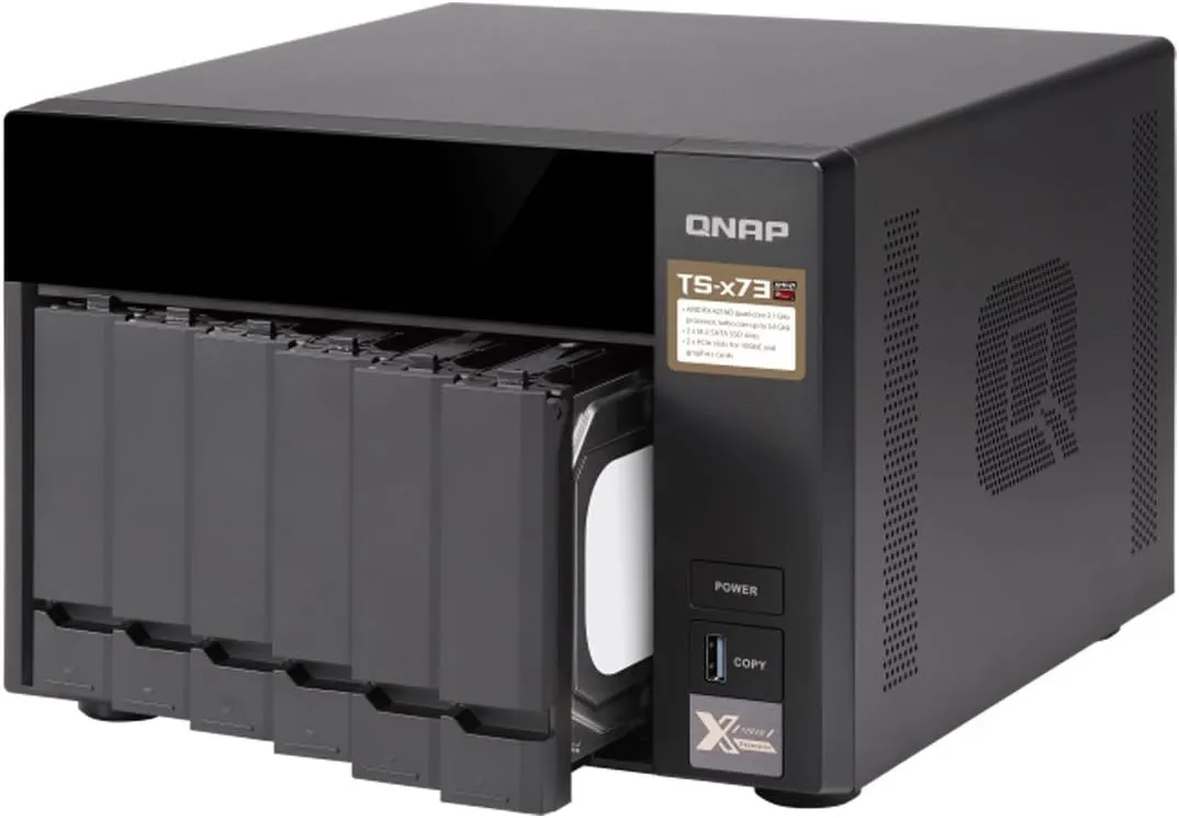 QNAP TS-673-8G-US 6-Bay NAS/ISCSI IP-SAN, AMD R Series Quad-core 2.1GHz, 8GB RAM, 10G-Ready
