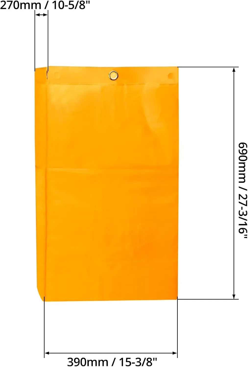 QWORK Replacement Janitorial Cart Bag, 4 Pack 24 Gallon Waterproof Large Capacity Housekeeping Commercial Replacement Cleaning Cart Bag for Collecting Trash or Clothing (Yellow)