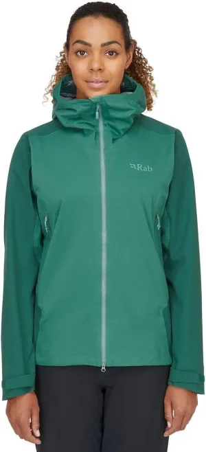 Rab Women’s Kinetic Alpine 2.0 Waterproof Breathable Jacket for Climbing & Mountaineering.