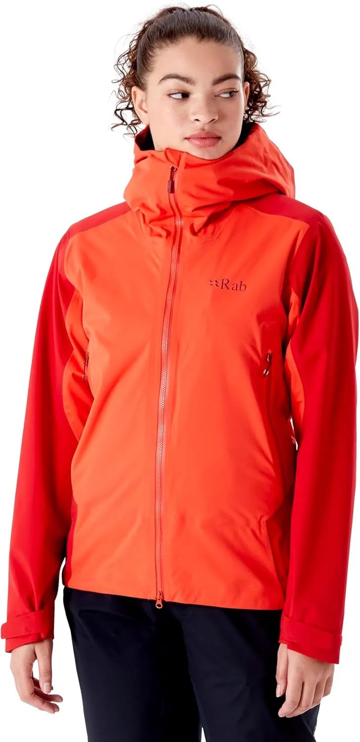 Rab Women’s Kinetic Alpine 2.0 Waterproof Breathable Jacket for Climbing & Mountaineering.
