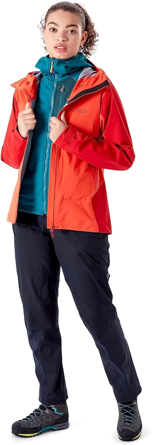 Rab Women’s Kinetic Alpine 2.0 Waterproof Breathable Jacket for Climbing & Mountaineering.