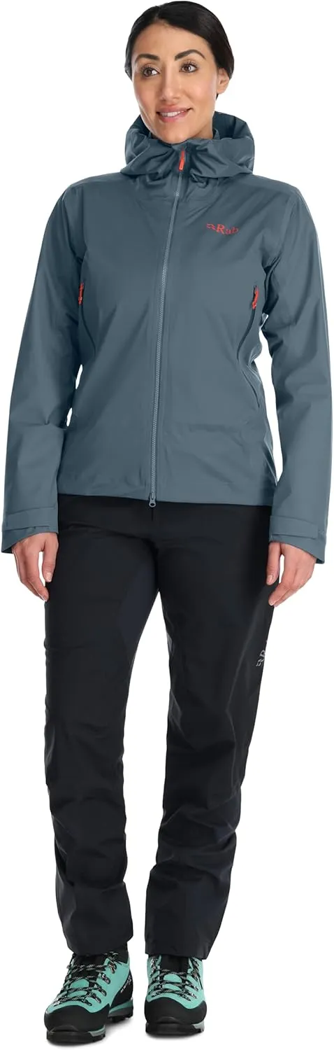 Rab Women’s Kinetic Alpine 2.0 Waterproof Breathable Jacket for Climbing & Mountaineering.