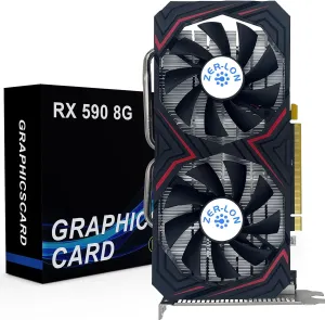 Radeon RX 590 8GB GME Graphics Card, 2304SP GDDR5 256 Bit PCIE 3.0X16 Computer Gaming Gpu, Dual Freeze Fans Video Card with HDMI/DP/DVI Ports Support 8K