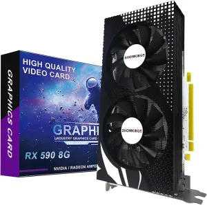 Radeon RX 590 GME Graphics Card, 8GB GDDR5 2304SP 256bit 1340MHz GPU Computer Graphics Cards, HDMI DP DVI Interface, Support Up to 8K Video Cards for PC